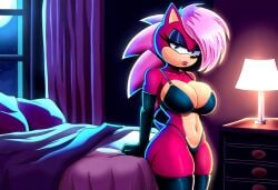 ai_generated ass breasts fishnet_stockings fishnets magenta_fur pink_hair seductive sonia_the_hedgehog sonic_(series) sonic_the_hedgehog_(series) sonic_underground