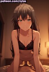 ai_generated cowgirl_position lingerie my_teen_romantic_comedy_snafu pose ryuuziken01 small_breasts vagina vaginal_penetration vaginal_sex yukinoshita_yukino