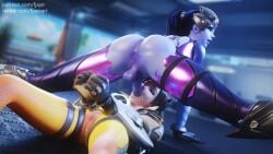 balls futanari penis purple_body sucking_penis widowmaker