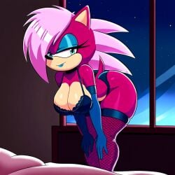 ai_generated ass breasts fishnet_stockings fishnets magenta_fur pink_hair seductive sonia_the_hedgehog sonic_(series) sonic_the_hedgehog_(series) sonic_underground