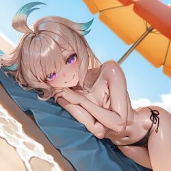 ai_generated beach bikini enna_alouette nijisanji_en non-nude vtuber