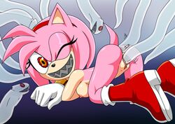 amy_rose anal anus boo_(sonic) breasts double_penetration female ghost one_eye_closed penetration possessed_amy_rose possession pussy sex sharp_teeth sonic_(series) tentacle vaginal_penetration