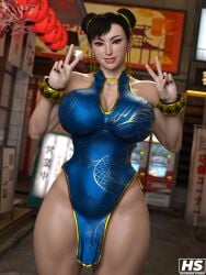 1girls 3d artist_logo artist_signature asian asian_female ass ass athletic athletic_female bare_shoulders big_ass big_breasts big_butt black_hair blue_dress bracelet bracelets breasts busty busty_female capcom chinese chinese_female chun-li chun-li_(street_fighter_6) cleavage clothed clothed_female clothing color colored curvaceous curves curvy curvy_body curvy_female curvy_figure dress dress_inside_ass ear_piercing full_color hagiwara_studio hair hair_bun hips huge_ass huge_breasts huge_butt large_ass large_breasts large_butt looking_at_viewer makeup mature_female milf muscular muscular_female muscular_thighs nail_polish nails naughty red_nail_polish red_nails seductive smile smiling smiling_at_viewer stockings street_fighter street_fighter_6 thick_thighs thighhighs thighs video_game video_game_character video_game_franchise video_games