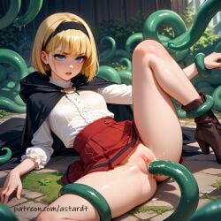 1girls ai_assisted ai_generated arche_eeb_rile_furt astardt blonde_hair female female overlord_(maruyama) rape tentacle tentacle_rape tentacle_sex vagina vaginal_penetration vaginal_penetration vaginal_sex