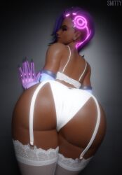 1girls 3d ass ass_focus big_ass blender_(software) dark-skinned_female female female_only large_ass latina lingerie looking_at_viewer looking_back overwatch overwatch_2 seductive seductive_look smitty34 solo solo_female sombra tagme white_panties