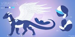 2018 anus arsauron blue_eyes blue_scales claws dragon feathered_dragon feathered_wings feathers female feral greame male model_sheet pussy scales simple_background solo white_feathers wings