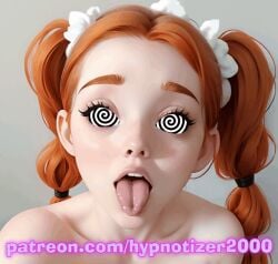 ahe_gao ahegao_face ai ai_generated hypno_eyes hypnosis hypnosis_app hypnotic hypnotic_eyes hypnotizer2000 mind_control red_hair spiral_eyes submissive submissive_female