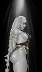 big_arms big_ass big_biceps big_breasts big_triceps blonde_hair braid braided_hair breasts defined_muscles drugalek elden_ring female female_only fromsoftware muscular muscular_arms muscular_female nipple_bulge queen_marika_the_eternal side_ass sideboob thick_thighs thighs