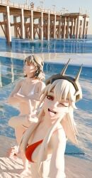 2girls beach era_(fortnite) fortnite fortnite:_battle_royale lexa_(fortnite) princess_lexa_(fortnite) swimsuit