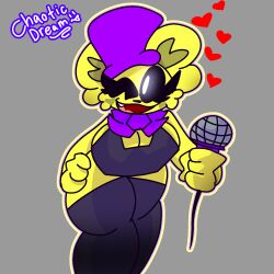 1girls big_breasts chaoticdream cleavage clothed cute female female_focus female_only five_nights_at_freddy's fredbear_(fnaf) furry furry_only heart_on_cheek humanoid rule_63 thick_thighs