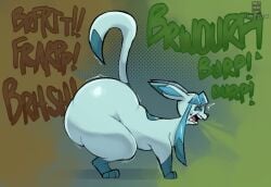 ass burp burping fart fart_fetish fat_ass glaceon meltstoplock pokemon_(species)