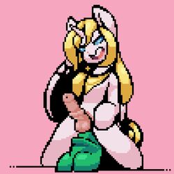 2018 anal anal_sex animated dildo dildo_sitting equine erection friendship_is_magic gay gif hair loop male male_only mammal my_little_pony open_mouth penetration penis pixel_art sex_toy simple_background solo stockingshot56