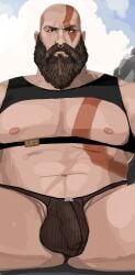 bara god_of_war hudsona kratos male male_only muscular muscular_male thong underwear