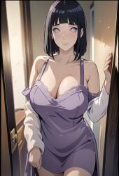 , ai_generated black_hair boruto:_naruto_next_generations breasts clothing female female_focus female_only hyuuga_hinata naruto solo