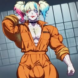 1futa 1girls abs ai_generated ambiguous_gender ambush_(trap) androgynous anime anime_girl anime_style arms_up balls balls_under_clothes batman_(series) big_muscles big_penis blonde_female blonde_hair blonde_hair_female body_modification breasts crazy crazy_eyes crazy_smile dc dc_comics dominant_female domination extreme_muscles female female_prisoner flat_chest futa_only futanari hairy_armpits hairy_chest harley_quinn huge_cock huge_muscles hyper_muscles manly masculine_female muscular muscular_female muscular_futanari pecs pectorals penis penis_under_clothes prison_clothes prison_uniform prisoner prisoner_woman smile suicide_squad suicide_squad_isekai surprised tagme tomboy veiny_arms veiny_muscles
