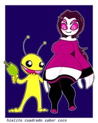 alien alien_hominid alien_hominid_(character) big_breasts hielera_jones pink_hair spider_girl white_body