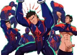 big_ass big_butt big_penis boner bulge erection flaccid hanamuransfw male male_only marvel marvel_comics miguel_o'hara penis presenting_anus showing_ass skin_tight solo solo_male spider-man:_across_the_spider-verse spider-man_2099