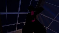 anthro black_body furry holding_penis knotted_penis looking_at_viewer male scalie scary sleep_paralysis_demon solo solo_focus solo_male spooky viewed_from_below vrchat vrchat_avatar