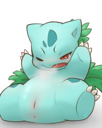 1girls 2016 3_toes anus ass belly blue_body blue_skin blush breath claws eyelashes feet female female_only gouridechestnut half-closed_eyes heavy_breathing ivysaur lying nintendo no_nipples nude on_back one_eye_closed open_mouth pokémon_(species) pokemon pokemon_(species) pokemon_rgby presenting presenting_pussy pussy raised_arm red_eyes scalie simple_background soles solo spread_legs spreading teeth toes tongue video_games watermark white_background