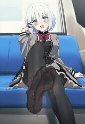 ai_generated feet female_only foot_fetish foot_focus footjob naked nezoxxxx siesta_(tantei_wa_mou_shindeiru) solo solo_female tantei_wa_mou_shindeiru tights white_hair