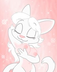 anthro breasts closed_eyes feline female female_only floppy_(furcollector) furcollector furry furry_only navel nipples no_humans nude seductive solo white_fur