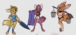 2018 animal_genitalia anthro balls barefoot big_ears bottomless breasts bucket canine casual_exposure closed_eyes clothed clothing collar female fennec fox fur green_eyes hair legwear male mammal multicolored_fur navel nipples orange_fur orange_hair panties partially_clothed paws penis penis_tip purple_fur reign-2004 scarf sheath shirt simple_background socks standing tan_fur toeless_socks topless towel two_tone_fur umbrella underwear