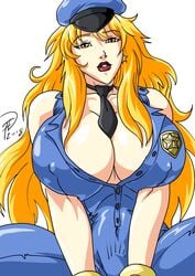 armaron blonde female huge_breasts kagea policewoman super_goddess_paula very_long_hair