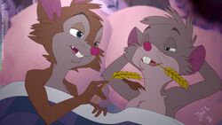 16:9 2009 after_sex anthro bed brown_fur buckteeth canon_couple don_bluth duo female fur grey_fur half-closed_eyes jodi-seer jonathan_brisby male mammal milf mouse mrs._brisby nude official_style rodent romantic romantic_couple secret_of_nimh straight teeth