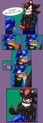 abs balls blindfold condom cum cum_in_mouth dgemporium gay nipples oral penis pubic_hair shadow_the_hedgehog sonic_(series) sonic_the_hedgehog topless yaoi