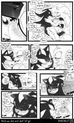 absurd_res anthro blush bodily_fluids bracelet chest_tuft comic cum dialogue duo english_text eulipotyphlan fur genital_fluids hedgehog hi_res jewelry krazyelf male male/male mammal nude sega shadow_the_hedgehog shower signature sonadow sonic_(series) sonic_the_hedgehog sonic_the_hedgehog_(series) sound_effects striped_body striped_fur stripes text tuft water wet