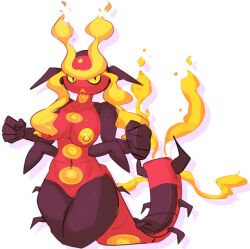 angry_face anthro arthropod big_breasts breasts centiskorch clenched_hand elpatrixf female female_only fire hi_res looking_at_viewer multi_arm multi_limb nipples non-human pokémon_(species) pokemon pokemon_(species) pussy tagme thick_thighs thighs