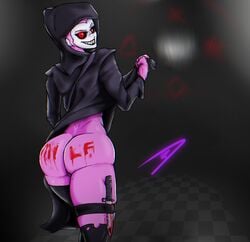 artist_signature big_ass black_hoodie blood blood_writing capitano_nox clothes_lift clothing_lift creepy_smile female hb-viper hoodie milf original_character pink_fur red_eyes slendytubbies tagme teletubbies teletubby