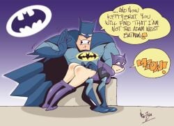 batman batman_(series) catwoman dc dc_comics female nik_zula spanked spanking text