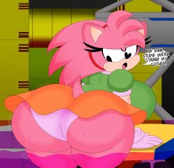 1girls 3barts anthro ass back_view big_ass big_butt bubble_ass bubble_butt classic_amy_rose dumptruck_ass dumptruck_butt fat_ass fat_butt female gigantic_ass huge_ass huge_butt sega sonic_(series) sonic_cd sonic_the_hedgehog_(series) thick_ass thick_butt