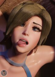 1boy 1girls 3d ahe_gao ahegao_face big_thighs blonde_hair blue_eyes bodysuit couch french_nails high_heel_boots high_heels holding_legs image image_set legs_up long_fingernails mercy orgasm_face overwatch overwatch_2 ponytail trsensualstudio watermark