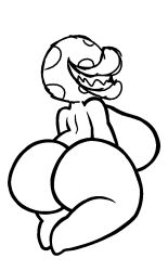 alternate_version_available ass_focus backboob big_ass big_breasts casual casual_nudity female female_only filthyskull huge_ass huge_breasts mario_(series) nintendo nude piranha_plant shortstack sketch