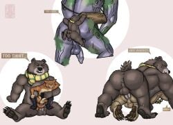 2024 absurd_res anal anal_sex anus baby_bear baby_bear_(puss_in_boots) balls bear claws climbing colored digital_media_(artwork) dreamworks duo fairy_tales felid feline foreskin front_view furry garo_(artist) genitals goldilocks_and_the_three_bears hi_res literature male male/male mammal multiple_poses papa_bear papa_bear_(puss_in_boots) pawpads paws penetration penis pose public_domain puss puss_in_boots_(dreamworks) puss_in_boots_the_last_wish raised_tail rear_view scarf shaded simple_background sitting size_difference speech_bubble spread_legs spreading tail