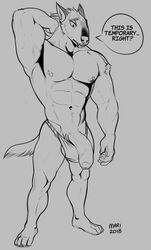 balls big_penis canine class clothing concern corrin_(mariart) dialogue fundoshi huge_cock japanese_clothing male male_only mammal mariart muscular muscular_male nipples penis solo thick_penis thong uncut underwear