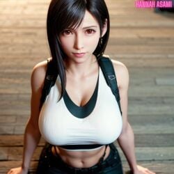 ai_generated final_fantasy final_fantasy_vii hannah_asami-(artist) tank_top tifa_lockhart tifa_lockhart_(cosplay)