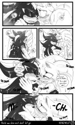 absurd_res anthro blush bracelet chest_tuft comic dialogue duo english_text erection eulipotyphlan fur genitals hedgehog hi_res jewelry krazyelf male male/male mammal nude penis sega shadow_the_hedgehog shower signature sonadow sonic_(series) sonic_the_hedgehog sonic_the_hedgehog_(series) sound_effects striped_body striped_fur stripes text tuft water wet