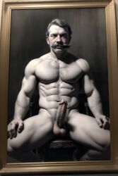 19th_century 1boy ai_generated big_balls big_penis daddy ia male male_only muscle older_male rd_(artist) solo solo_male