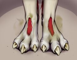 absurd_res anthro bare bodily_fluids cheesy claws dirty dragon feet female fetish foot_fetish foot_focus fur furry hi_res male muffinvinvin paw_fetish paws skin smelly soles solo sweat toes unwashed