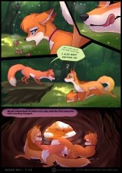 abby_(rukifox) after_sex blush bodily_fluids breath canid canine cave collar comic cum cum_from_pussy cum_in_pussy cum_inside cum_on_ground dialogue doggy_style english_text female female_penetrated feral feral_on_feral feral_penetrated feral_penetrating feral_penetrating_feral forest fox from_behind_position fur genital_fluids genitals group group_sex heart hi_res in_heat internal licking licking_lips male male/female male_penetrating male_penetrating_female mammal miyuki_(rukifox) open_mouth orange_body orange_fur outside page_23 page_number pawpads paws penetration plant pussy rick_(rukifox) rukifox sex speech_bubble tail text tongue tongue_out tree virginity_loss