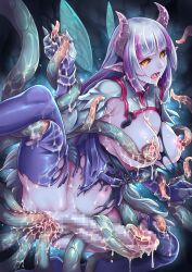 1futa anal animal_ears areolae big_breasts big_penis black_sclera blue_thighhighs breasts character_request clothed clothing colored_sclera colored_skin crying crying_with_eyes_open demon demon_girl double_vaginal dragon_quest dragon_quest_x elf erection female futa_only futa_sans_balls futanari grey_hair highres horns huge_cock humanoid kuragetakos large_breasts long_hair mostly_nude multicolored_hair multiple_anal_insertions multiple_vaginal_insertions nipples open_mouth penis pointy_ears precum purple_hair purple_skin pussy restrained solo streaked_hair tears tentacle tentacle_around_dick tentacle_around_leg thighhighs tongue_out torn_clothes torn_thighhighs triple_anal vaginal_penetration yellow_eyes