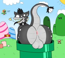 1boy 2020s 2023 2023s 20s absurd_res anthro anthrofied anus ass backsack balls big_ass big_ass_(male) big_butt black_hair black_scales black_tongue bottom_heavy bubble_ass bubble_butt butt cat_piranha_plant collar completely_naked completely_naked_male completely_nude completely_nude_male digital_drawing_(artwork) digital_media_(artwork) dino_piranha elemental_creature fat_ass fat_butt flora_fauna flower_(anatomy) fwuffydurg genitals goomba grey_body grey_scales group hair heart hi_res huge_ass huge_butt humanoid_genitalia hybrid inner_ear_fluff looking_at_viewer male male_focus male_only male_solo mario_(series) massive_ass massive_butt monster monster_boy multicolored_scales naked naked_male nintendo nude nude_male original_character outside perineum petey_piranha piranha_plant plant plant_boy plump_ass presenting presenting_anus presenting_ass presenting_balls presenting_butt presenting_hindquarters presenting_testicles raised_tail round_ass round_butt scales scalie solo_anthro solo_focus solo_male spiked_collar spikes spots styx_(fwuffydurg) super_mario_bros. super_mario_galaxy super_mario_sunshine tail teeth testicles text thick thick_ass thick_thighs tongue trio twitter two_tone_scales video_games warp_pipe white_spots wide_hips yellow_spikes yellow_teeth