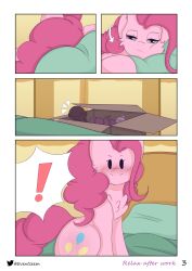 anal_beads big_ass big_butt blue_eyes blush comic comic_page comic_panel curled_hair curled_tail curly_hair curly_tail dildo dock equid equine equine_legs equine_tail eventseem hasbro hooves horse horse_ears horse_girl horse_tail horsecock_dildo mare mlp_g4 my_little_pony no_text pink_body pink_fur pink_hair pink_skin pinkie_pie_(mlp) png sex_toy smile smiley_face