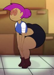 1girls 2d 2d_animation african_female animated ass_clapping black_shorts boots bottom_heavy bubble_butt cartoon_network clothed clothed_female curvaceous enid fat_ass_teen female female_only footwear full_body motion_lines n-kosi n-kosi_(coloring) ok_k.o.!_let's_be_heroes pornstar_body shorts solo solo_female tagme teenage_girl teenager twerking video voluptuous_teen