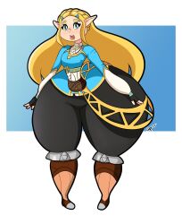 ass_bigger_than_head ass_focus breath_of_the_wild casual clothed dumptruck_ass female female_only huge_ass hyper_ass nintendo princess_zelda shortstack the_legend_of_zelda unknownrez zelda_(breath_of_the_wild)