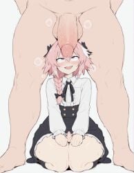 ai_generated astolfo_(fate) fate_(series) femboy heavy_breathing meupfem muscular_male otoko_no_ko penis_awe sissy size_difference sweat sweatdrop sweating tagme very_sweaty yaoi