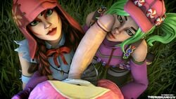 3d 3girls animated arm_sleeves bare_shoulders bedroom_eyes braided_hair braids breasts brown_eyes circumcised cock_worship collaborative_fellatio cuddle_team_leader dickgirl erection eyeliner fable_(fortnite) fellatio fortnite futa_on_female futa_pov futanari gloves grass green_eyes green_hair hand_on_penis handjob hazel_eyes hood horny huge_cock imminent_fellatio intersex large_penis leather_gloves licking male_pov mascara multiple_girls oral penis penis_kiss penis_lick penis_on_face pov retracted_foreskin sound source_filmmaker tagme teamwork text the_firebrand thick_lips threesome twin_braids twintails url video watermark zoey_(fortnite)